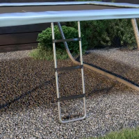 Soozier Trampoline Ladder Steel, 2/3 Steps Outdoor Trampoline Accessories, 43 Inch Length(m-8)