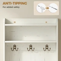 HOMCOM Modern Hall Tree with Shoe Storage Bench, Coat Rack and Shelves, White(m-7)