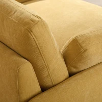 Modern Single Chenille Sofa with Extra-Wide 42.5-Inch Seat, Comfortable Armchair for Bedroom and Living Room, 50" L x 43" W x 34" H, Yellow(m-9)