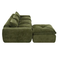 Modular Sectional Sofa with High-Density Foam and Pocket Springs, Oversized Compressed Sofa for Living Room, 116" L x 72" W x 28" H, Green(m-13)