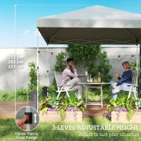 Outsunny 9.6 x 9.6 ft Pop Up Canopy Tent with Pockets, UPF 50+ 1-Button Push Outdoor Instant Canopy with Sandbags, Wheeled Bag(m-9)