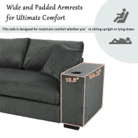 Large Corner Sectional Sofa with Extra-Thick Cushions, Comfortable Upholstered Couch for Living Room, 111.5" L x 59" W x 32" H, Gray(m-7)