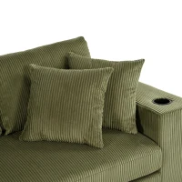 Large Corner Sectional Sofa with Extra-Thick Cushions, Comfortable Upholstered Couch for Living Room, 111.5" L x 59" W x 32" H, Green(m-11)