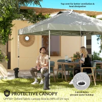 Outsunny 9.6 x 9.6 ft Pop Up Canopy Tent with Pockets, UPF 50+ 1-Button Push Outdoor Instant Canopy with Sandbags, Wheeled Bag(m-4)