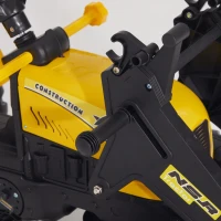 Aosom Kids Ride on Excavator, Pedal Go Kart with Front Loader Digger for 3 Year Old, Yellow(m-11)