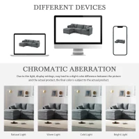 Modular Sectional Sofa with Deep Wide Seats and Cushions, L-Shaped Cloud Couch with Movable Ottoman, 103" L x 59.5" W x 33" H, Dark Gray(m-9)