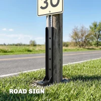 Outsunny 4 Pack Fence Post Repair Kit, 32" Steel Fence Post Support with Drill for Wooden Fences, Broken Gate, Posts(m-10)