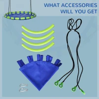 Outsunny 40 Inch Saucer Tree Swing Set for Kids with Adjustable Hanging Ropes, Steel Frame for Kids, 330lbs Capacity, Blue(m-9)