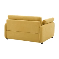Modern Single Chenille Sofa with Extra-Wide 42.5-Inch Seat, Comfortable Armchair for Bedroom and Living Room, 50" L x 43" W x 34" H, Yellow(m-12)