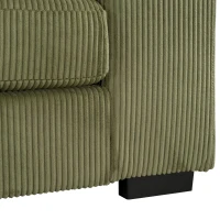 Large Corner Sectional Sofa with Extra-Thick Cushions, Comfortable Upholstered Couch for Living Room, 111.5" L x 59" W x 32" H, Green(m-13)