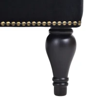 Elegant Chaise Lounge with Button-Tufted Design and Nailhead Trim, Right-Arm Facing Chaise for Living Room, 58" L x 26.5" W x 28.5" H, Black(m-13)