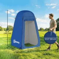 Outsunny Pop Up Shower Tent, Portable Privacy Room for Outdoor Changing, Dressing, Fishing Storage with Carrying Bag, Blue(m-3)