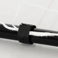 Soozier 6ft x 4ft Soccer Goal Net with Metal Frame, PE Mesh, Ground Stakes, Easy Assembly, Black(m-7)