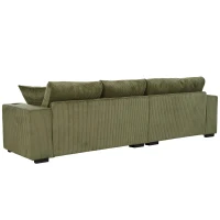 Large Corner Sectional Sofa with Extra-Thick Cushions, Comfortable Upholstered Couch for Living Room, 111.5" L x 59" W x 32" H, Green(m-15)