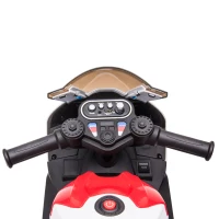 Aosom Licensed 6V Kids Ride on Motorcycle, Off-Road Battery Powered Three Wheels Dirtbike with USB, AUX, Music and Headlight for Toddler, Red(m-12)