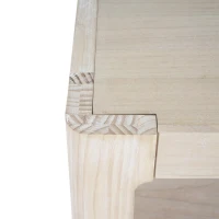 Elegant Farmhouse Console Table with Knot-Free Pine Legs, Accent Sofa Table with Solid Wood Veneer Top, 59" L x 15.5" W x 30" H, Natural(m-9)