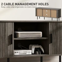 HOMCOM TV Stand Cabinet for TVs up to 55 Inches, TV Unit with Storage Shelves and Cabinets for Living Room, Grey(m-6)