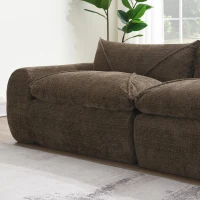 Modular Sectional Sofa with High-Density Foam and Pocket Springs, Oversized Compressed Sofa for Living Room, 116" L x 72" W x 28" H, Brown(m-12)