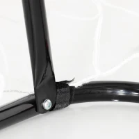 Soozier 6ft x 4ft Soccer Goal Net with Metal Frame, PE Mesh, Ground Stakes, Easy Assembly, Black(m-10)