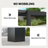 Outsunny Expandable Patio Dining Table for 8-10 People, 60.6"-84.3" Aluminum Outdoor Dining Table with Adjustable Foot Pads(m-6)