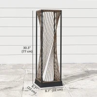 Outsunny Rattan Solar Floor Lamp, Decorative Outdoor Lamp with Auto On/Off LED Lights, IP44 for Patio, Porch, Pathway, Brown(m-3)