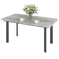 Outsunny Outdoor Garden Coffee Table, Patio Table with Slatted Wood Plastic Composite Top and Steel Frame, Grey(m-2)