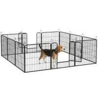 PawHut Dog Pen with Gate, 12 Panels Puppy Playpen, Dog Fence, 31.5"H(m-11)