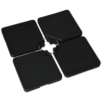Outsunny Set of 4 Parasol Base Stand Weights for Banana Hanging Cantilever Umbrella, Can Be Filled with Sand or Water, Black(m-2)