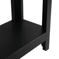 Elegant Farmhouse Console Table with Knot-Free Pine Legs, Accent Sofa Table with Solid Wood Veneer Top, 59" L x 15.5" W x 30" H, Black(m-9)