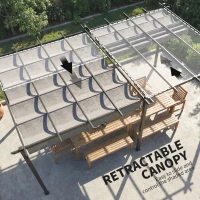 Outsunny 11.7' x 19.6' Retractable Pergola Canopy, Aluminum Pergola for Grill, Patio, Garden, Deck(m-4)