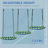Outsunny 40 Inch Saucer Tree Swing Set for Kids with Adjustable Hanging Ropes, Steel Frame for Kids, 330lbs Capacity, Blue(m-4)