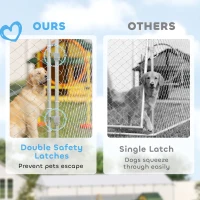 PawHut 14.8' x 14.8' x 7.1' Dog Kennel Outdoor for Small Medium Large Dogs with Waterproof Cover, Silver(m-7)