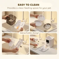 PawHut Automatic Cat Feeder with App Control Smart Cat Food Dispenser 10s Voice Recorder 6L(m-10)