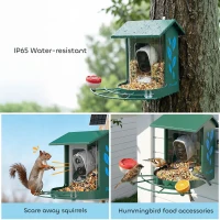 PawHut Smart Bird Feeder Camera Solar Powered with AI Identify 16000+ Birds, Auto Video Capture, Motion Detection(m-7)