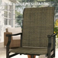 Outsunny Patio Swivel Chair Set of 2, Swivel Rocker Outdoor Chairs with High Back, for Lawn Garden Backyard Deck, Brown(m-7)