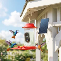 PawHut Smart Bird Feeder with Camera, AI Identify 16000 Birds, 2K HD Live Video, 3W Solar, Instant Arrival Alerts(m-8)