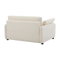 Modern Single Chenille Sofa with Extra-Wide 42.5-Inch Seat, Comfortable Armchair for Bedroom and Living Room, 50" L x 43" W x 34" H, White(m-12)