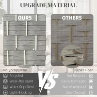 HOMCOM 6 Ft Tall Folding Room Divider, 8 Panel Portable Privacy Screen, Hand-Woven Partition Wall Divider, Mixed Grey(m-5)