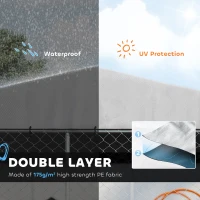 PawHut 14.8' x 14.8' x 7.1' Dog Kennel Outdoor for Small Medium Large Dogs with Waterproof Cover, Silver(m-6)