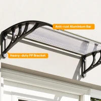 Outsunny Window Awning Door Canopy, Polycarbonate Cover Patio Awnings, 30" x 50", White(m-9)