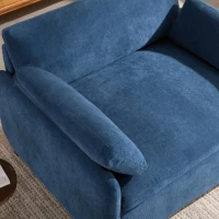 Modern Single Chenille Sofa with Extra-Wide 42.5-Inch Seat, Comfortable Armchair for Bedroom and Living Room, 50" L x 43" W x 34" H, Blue(m-10)