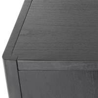 Farmhouse Storage Cabinet with Wood Veneer and Solid Pine Legs, Rustic Accent Sideboard for Entryways, 59" L x 18" W x 36" H, Black(m-11)