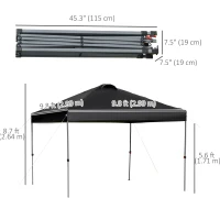 Outsunny 10' x 10' Pop Up Canopy Tent with Airy Top Vents and Wheeled Carry Bag for Outdoor, Garden, Patio, Black(m-3)