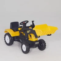 Aosom Kids Ride on Excavator, Pedal Go Kart with Front Loader Digger for 3 Year Old, Yellow(m-15)