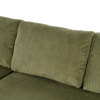 Large Corner Sectional Sofa with Extra-Thick Cushions, Comfortable Upholstered Couch for Living Room, 111.5" L x 59" W x 32" H, Green(m-10)