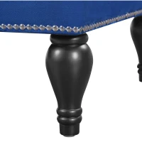 Exquisite Chaise Lounge with Button-Tufted Design and Nailhead Trim, Right-Arm Facing Chaise for Living Room, 58" L x 26.5" W x 28.5" H, Blue(m-9)