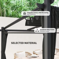 Outsunny Metal Pergola with Sliding Roof Canopy, Retractable Pergola Canopy, 10' x 10', Black(m-4)