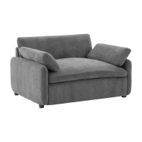 Modern Single Chenille Sofa with Extra-Wide 42.5-Inch Seat, Comfortable Armchair for Bedroom and Living Room, 50" L x 43" W x 34" H, Gray(m-11)
