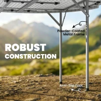 Outsunny 4ft Plastic Folding Picnic Table, Camping Table with Anti-Slip Foot Pads, Indoor Outdoor for Beach, BBQ, White(m-4)