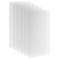 Outsunny Polycarbonate Greenhouse Panels UV Protected Twin-Wall Roof Panels Clear 47.2" x 23.6", 6 Pack(m-10)